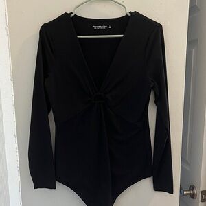 Abercrombie & Fitch Black V-Neck Bodysuit